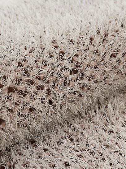 Круглый бежевый ковер с ворсом Alaska