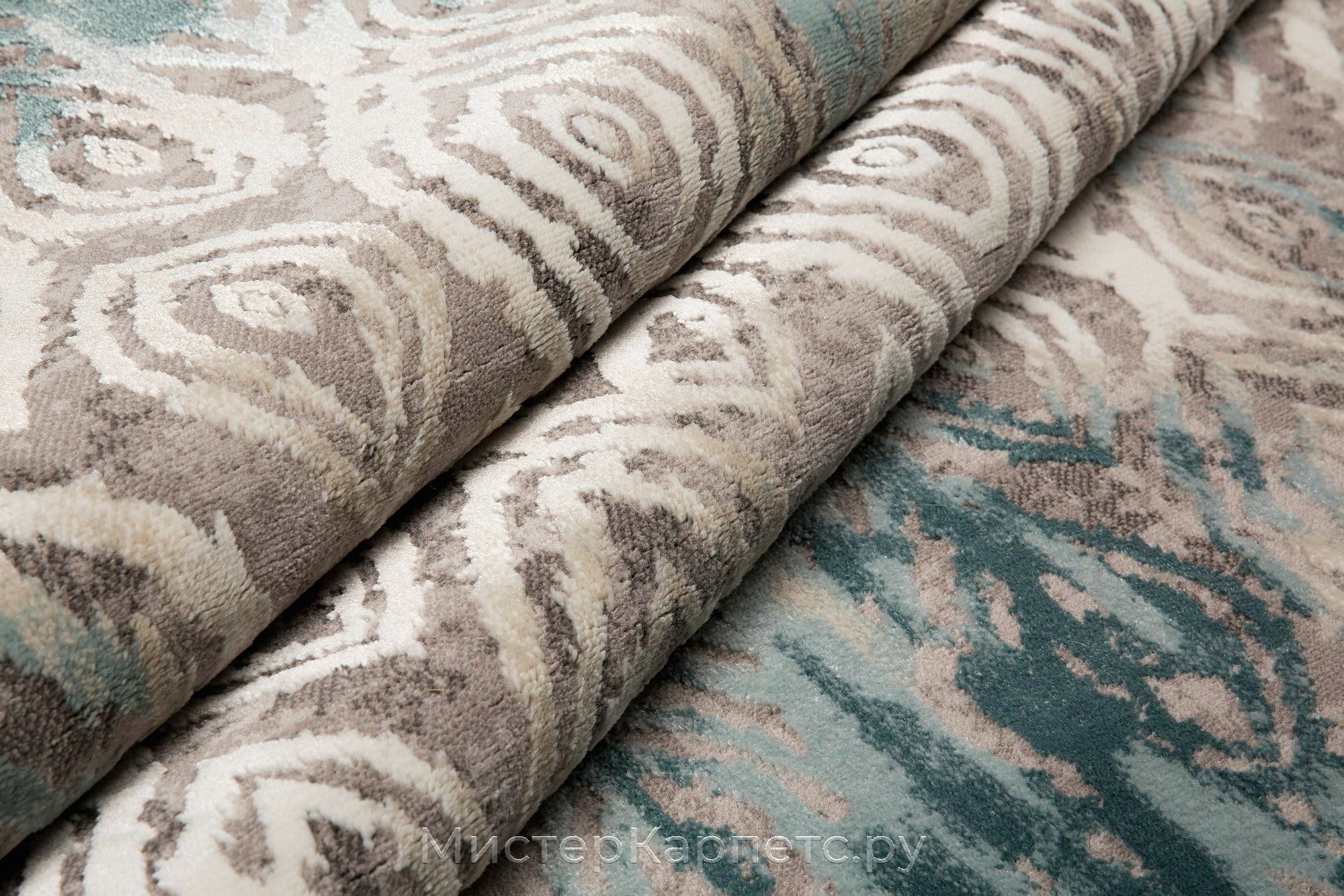 Бирюзово-бежевый ковер со средним ворсом Renaissance