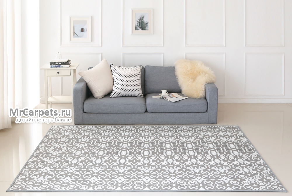 Серый ковер с классическим узором Shield