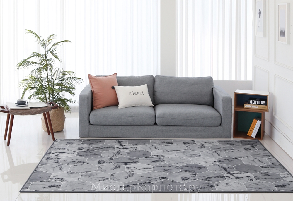 Серый ковер с рисунком мрамора Origin
