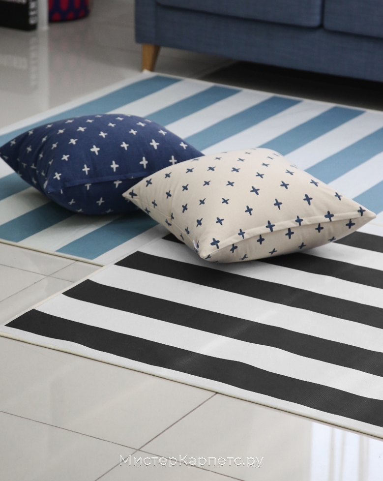 Черный ковер в полоску Adventure