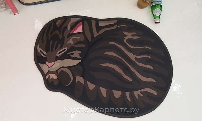 Коврик формы и рисунком кошки Ani