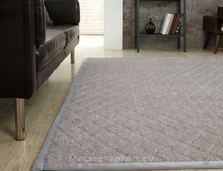 Рельефный серый ковер с ворсом Mound