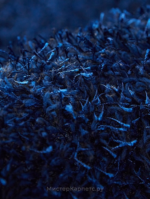 Круглый синий ковер с ворсом шегги Ritz