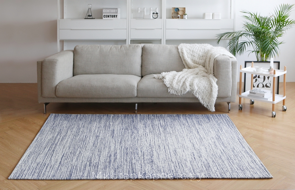 Синий безворсовый ковер Craig