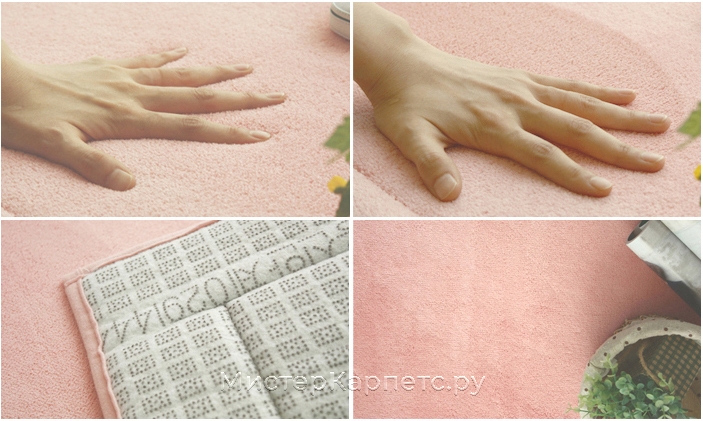 Розовый круглый ковер с пеной R-Think