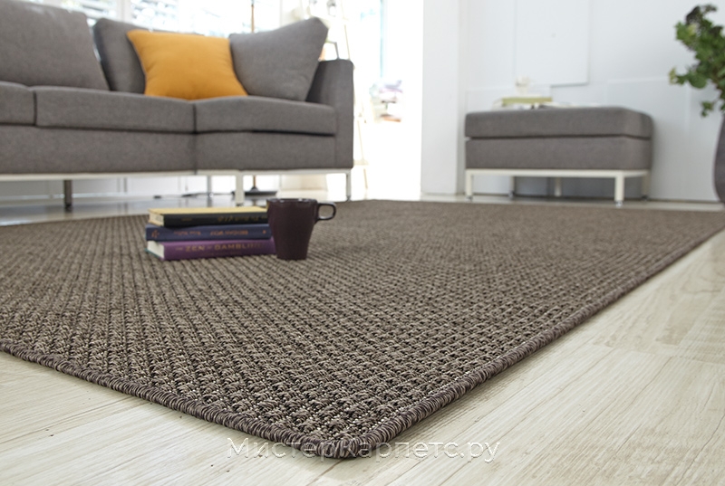 Хаки-коричневый однотонный ковер Nature