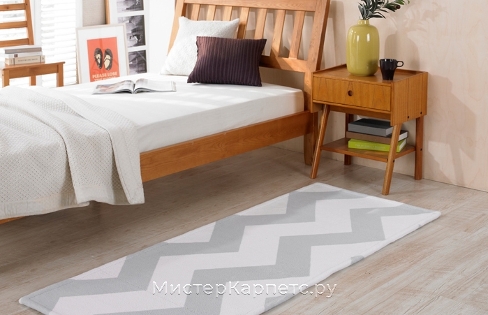 Серый коврик с рисунком зиг заг Mountain