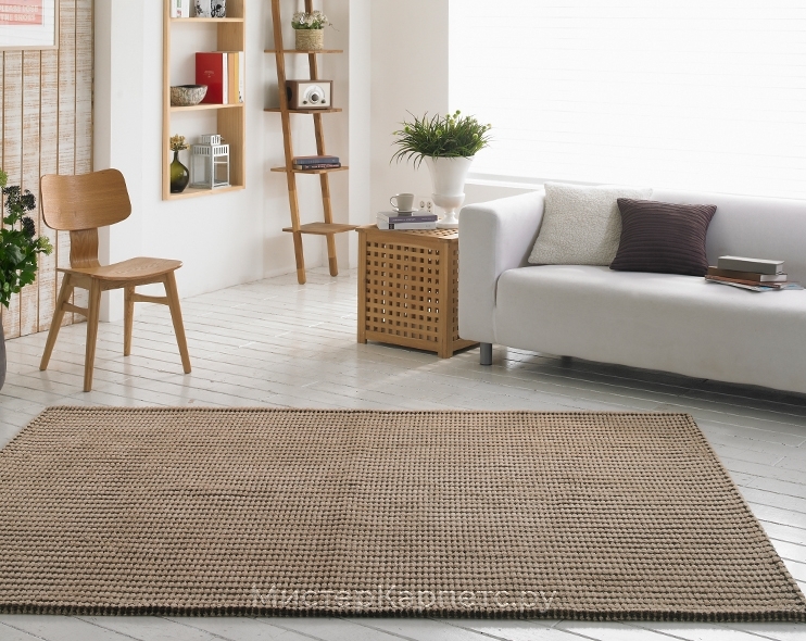 Коричневый ковер в полоску Soft