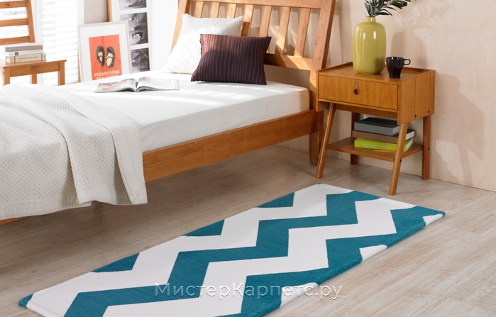 Зеленый коврик с рисунком зиг заг Mountain