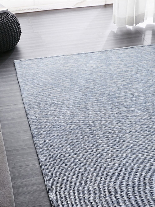 Синий креповый ковер с коротким ворсом Crepe