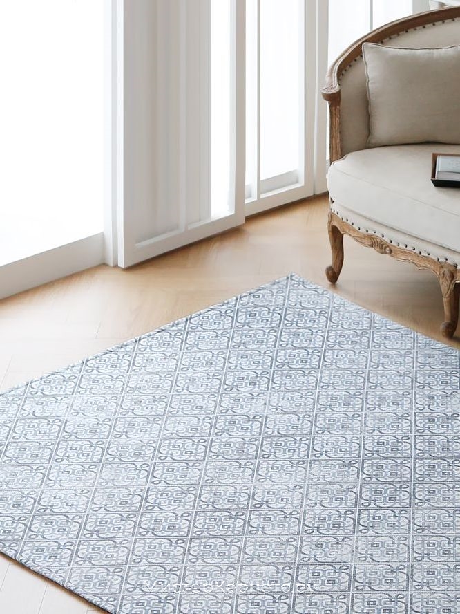 Винтажный ковер Enrisa, серо-синий орнамент