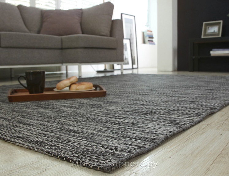 Черный ковер без ворса Retro vintage