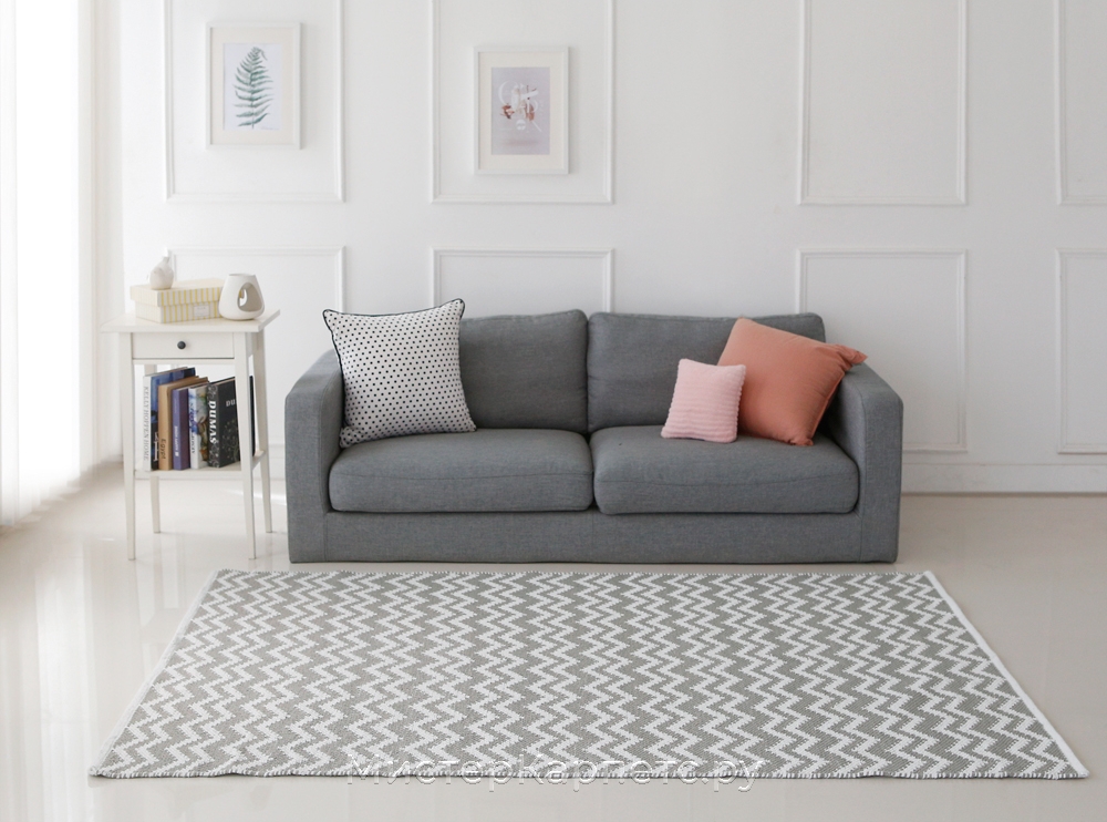 Серый ковер с рисунком зиг заг Erida