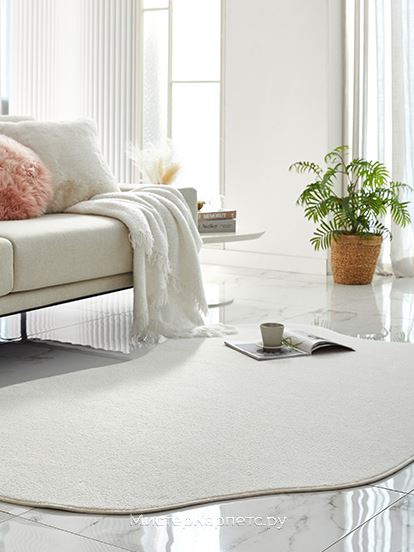 Слоновая кость однотонный ковер необычной формы Butterfly