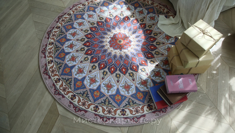 Круглый ковер с рисунком орнамент Authentic