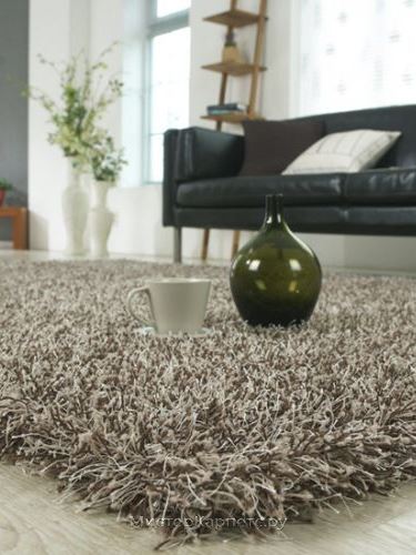 Коричневый ковер с длинным ворсом Glam