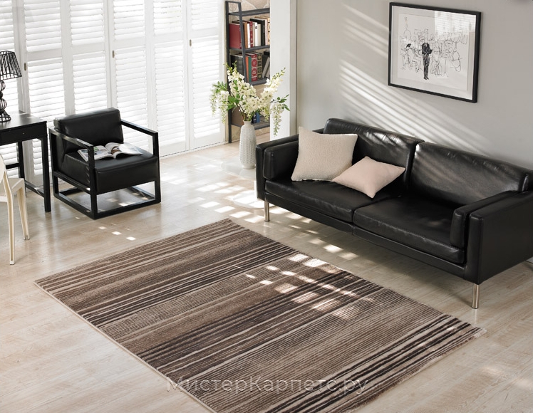 Ковер в полоску Sofia, коричневый