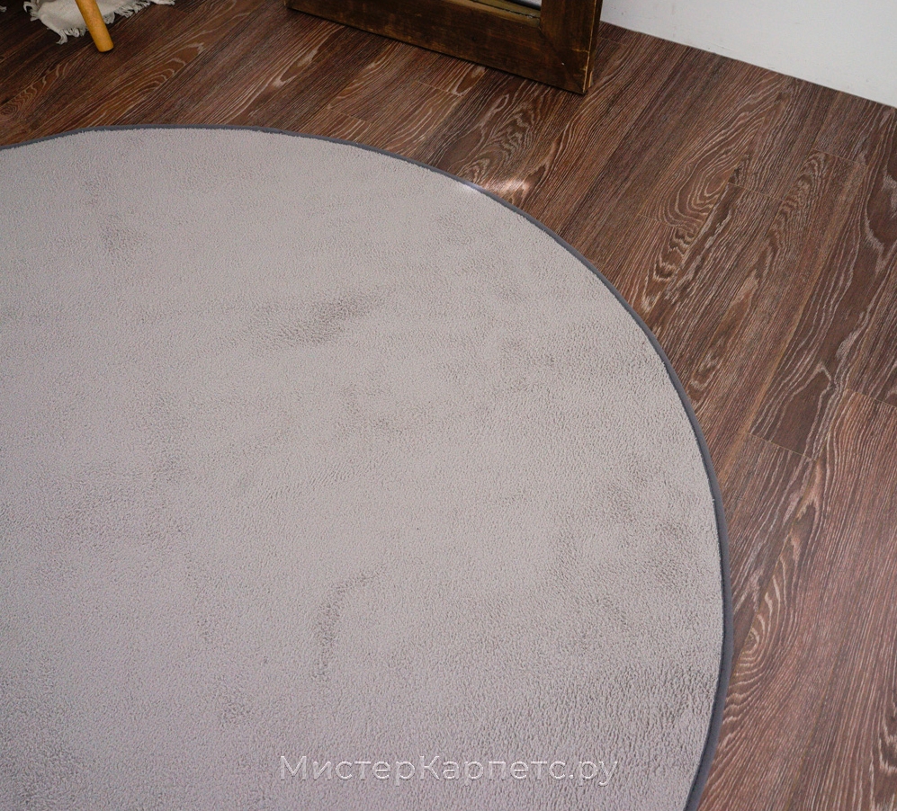 Коротковорсовый круглый ковер Solid, серый