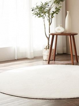 Круглый однотонный ковер цвета слоновой кости Pop