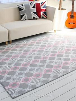 Серый ковер с рисунком Wav