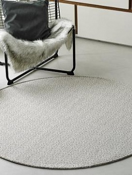 Круглый ковер без ворса с твидовым узором Plrattan, кремовый