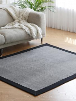 Черно-серый хлопковый ковер Compass