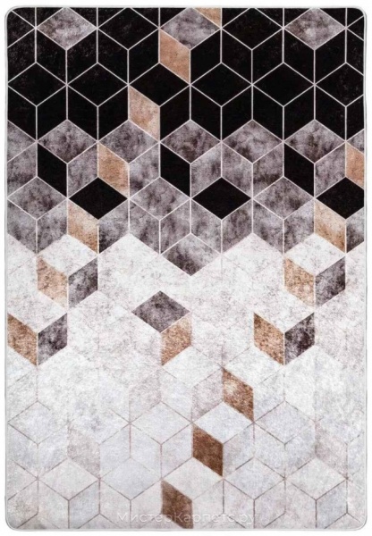 Коричнево-серый ковер без ворса Глория