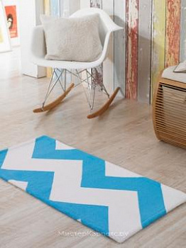 Голубой коврик с рисунком зиг заг Mountain