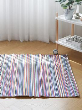 Безворсовый ковер в полоску Pink Rose