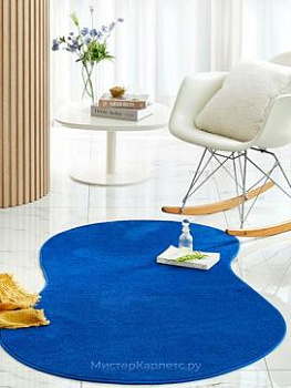 Фигурный синий ковер Butterfly