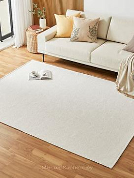 Кремовый водонепроницаемый ковер без рисунка Oasis