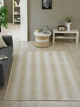 Бежевый ковер с рисунком зиг заг Glow