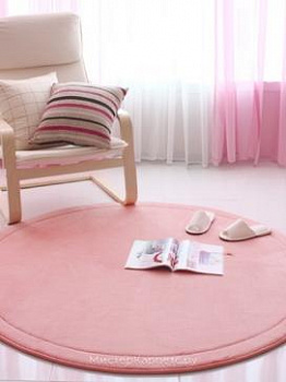 Розовый круглый ковер с пеной R-Think