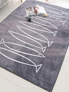 Серый ковер с рыбами Herring