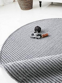 Серый круглый ковер с коротким ворсом Split