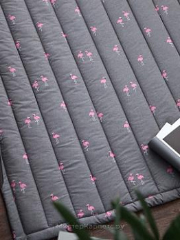 Серый стеганный ковер с розовым фламинго Tac-tac