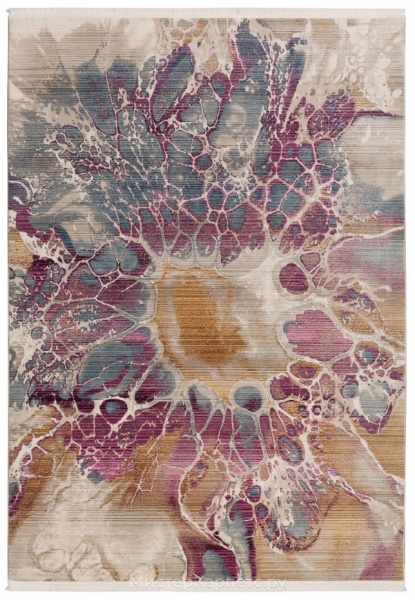 Сиренево-золотой ковер с коротким ворсом Мун