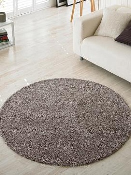 Круглый коричневый шегги ковер Tivolin