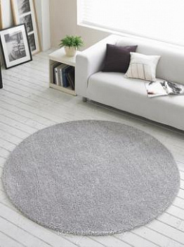 Серый круглый ворсовый ковер Tivo