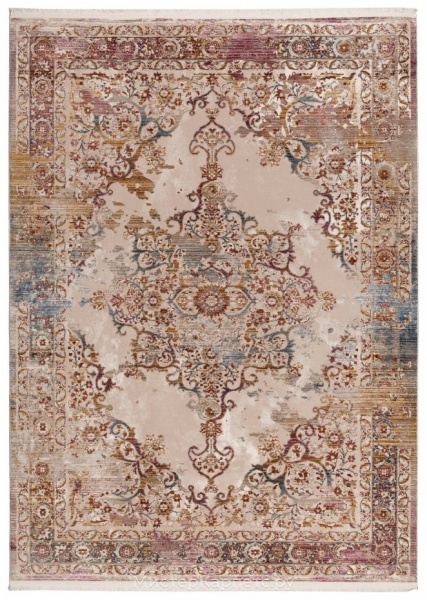 Бежево-золотой ковер с коротким ворсом Мун