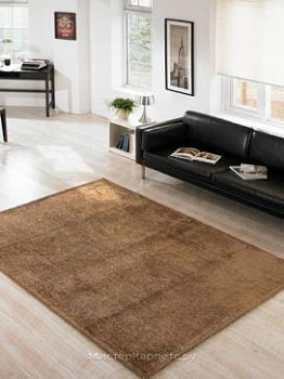 Коричневый ворсовый ковер Blanc