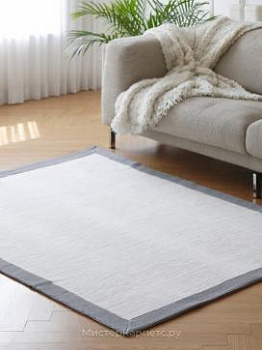 Бело-серый хлопковый ковер Compass