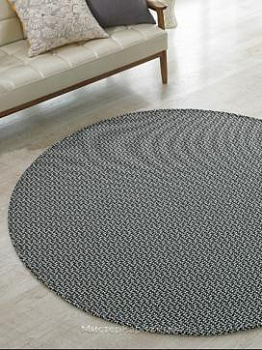 Черный круглый ковер без ворса Jacquard