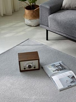 Серый ковер из вискозы без ворса Sunshine