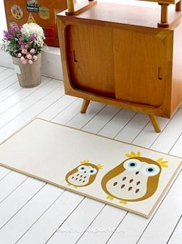 Коричневый коврик с рисунком совы Owl