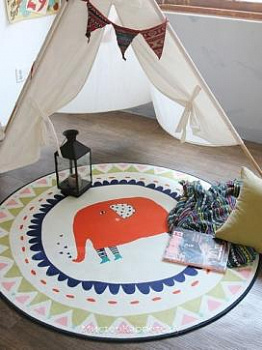 Круглый ковер с рисунком слона Nord Elef