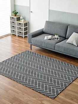 Серый безворсовый ковер Ripple