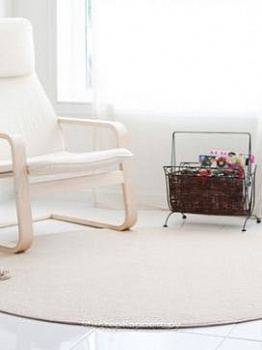 Светло бежевый круглый ковер Coomi