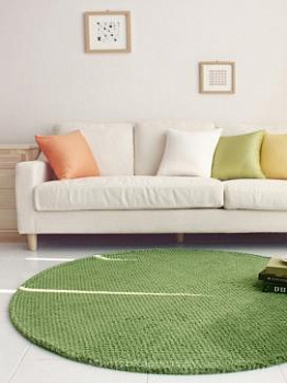 Круглый зеленый ковер с ворсом Honey Bee